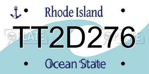 TT2D276 Rhode Island License Plate