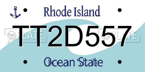 TT2D557 Rhode Island License Plate