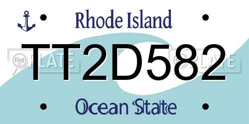 TT2D582 Rhode Island License Plate