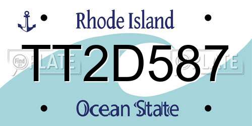 TT2D587 Rhode Island License Plate