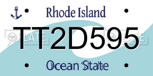 TT2D595 Rhode Island License Plate