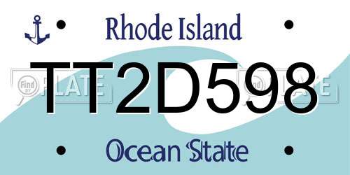 TT2D598 Rhode Island License Plate