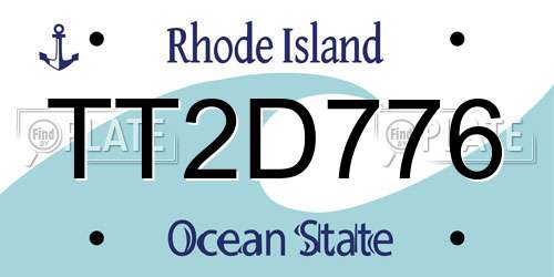 TT2D776 Rhode Island License Plate