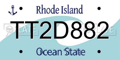 TT2D882 Rhode Island License Plate