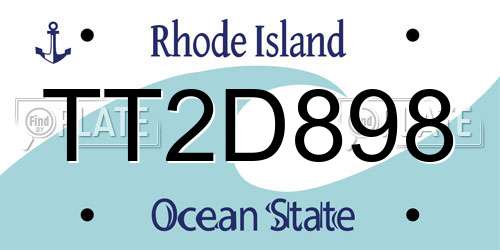 TT2D898 Rhode Island License Plate