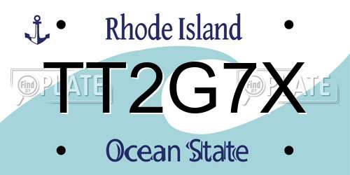 TT2G7X Rhode Island License Plate
