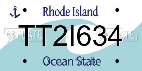 TT2I634 Rhode Island License Plate