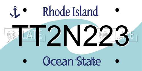 TT2N223 Rhode Island License Plate
