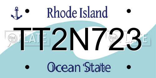 TT2N723 Rhode Island License Plate
