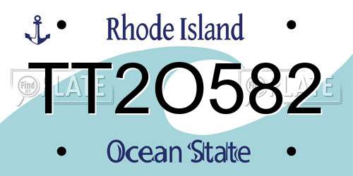 TT2O582 Rhode Island License Plate