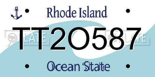 TT2O587 Rhode Island License Plate