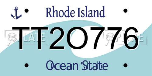 TT2O776 Rhode Island License Plate
