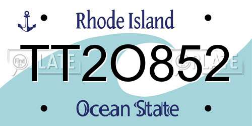 TT2O852 Rhode Island License Plate