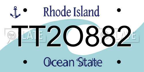 TT2O882 Rhode Island License Plate