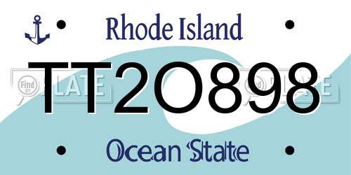 TT2O898 Rhode Island License Plate