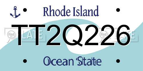 TT2Q226 Rhode Island License Plate