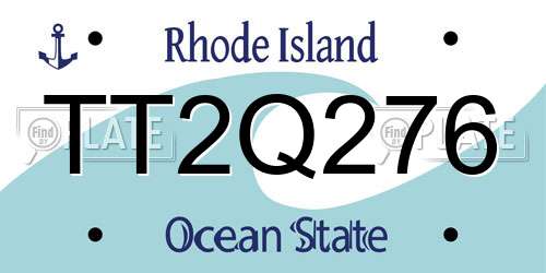 TT2Q276 Rhode Island License Plate