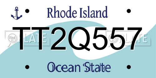 TT2Q557 Rhode Island License Plate