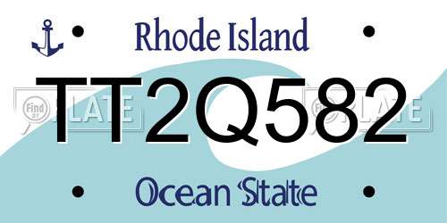 TT2Q582 Rhode Island License Plate