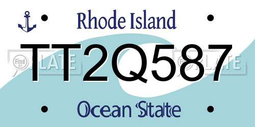 TT2Q587 Rhode Island License Plate