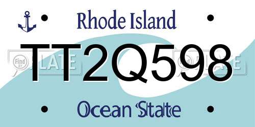 TT2Q598 Rhode Island License Plate