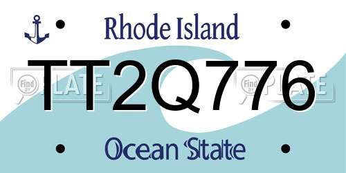 TT2Q776 Rhode Island License Plate