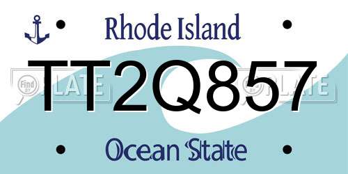 TT2Q857 Rhode Island License Plate