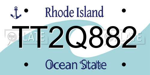 TT2Q882 Rhode Island License Plate