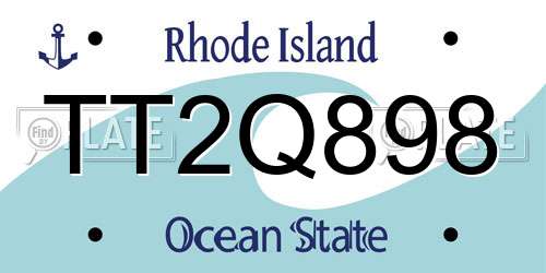 TT2Q898 Rhode Island License Plate
