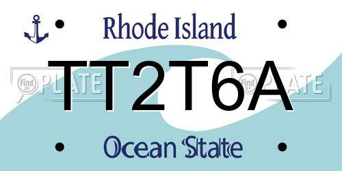 TT2T6A Rhode Island License Plate