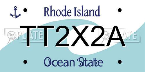 TT2X2A Rhode Island License Plate