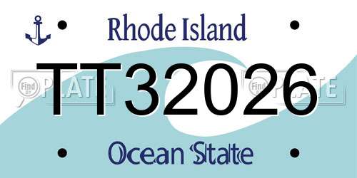 TT32026 Rhode Island License Plate