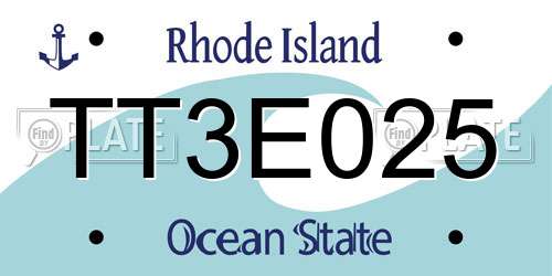TT3E025 Rhode Island License Plate