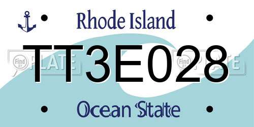 TT3E028 Rhode Island License Plate