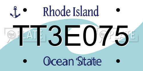 TT3E075 Rhode Island License Plate