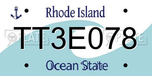 TT3E078 Rhode Island License Plate
