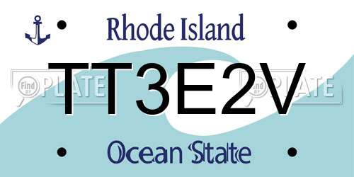 TT3E2V Rhode Island License Plate