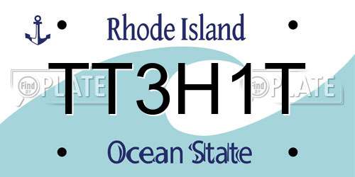 TT3H1T Rhode Island License Plate