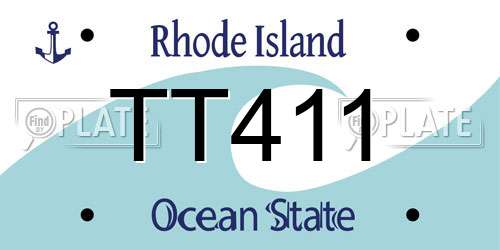 TT411 Rhode Island License Plate