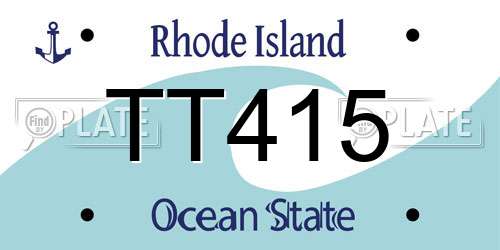 TT415 Rhode Island License Plate