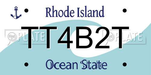TT4B2T Rhode Island License Plate