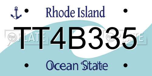 TT4B335 Rhode Island License Plate