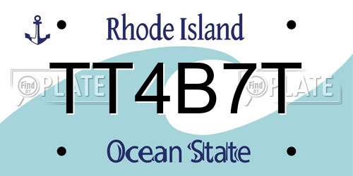 TT4B7T Rhode Island License Plate