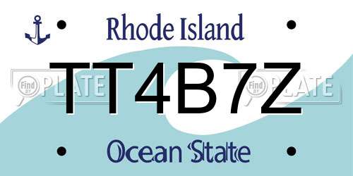 TT4B7Z Rhode Island License Plate
