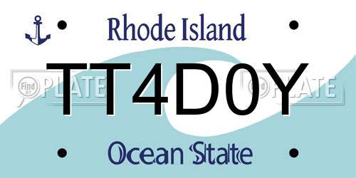 TT4D0Y Rhode Island License Plate
