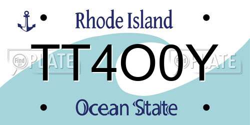 TT4O0Y Rhode Island License Plate