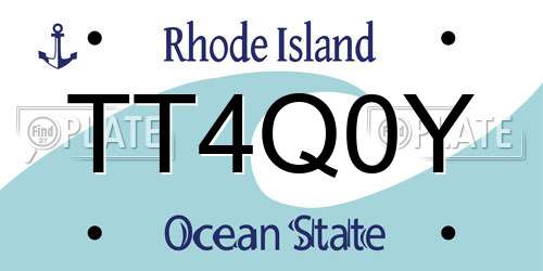 TT4Q0Y Rhode Island License Plate