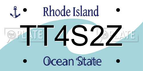 TT4S2Z Rhode Island License Plate