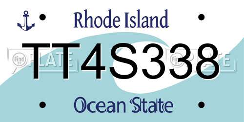 TT4S338 Rhode Island License Plate