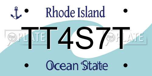 TT4S7T Rhode Island License Plate